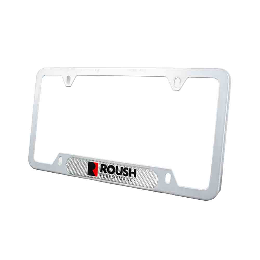 Brand New Universal 1PCS ROUSH PERFORMANCE Silver Metal License Plate Frame