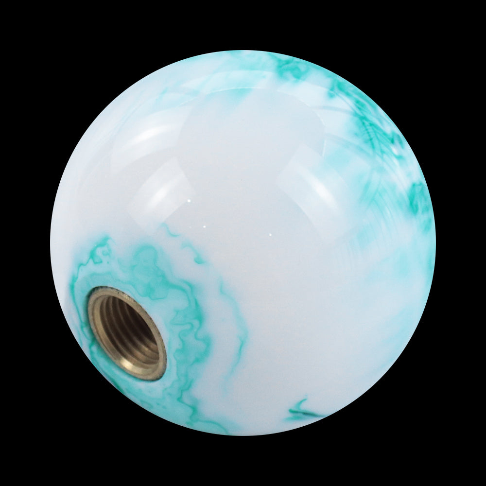 Brand New Universal Mix Pearl White/Teal Round Ball Shift Knob Car Gear MT Manual Shifter M8 M10 M12