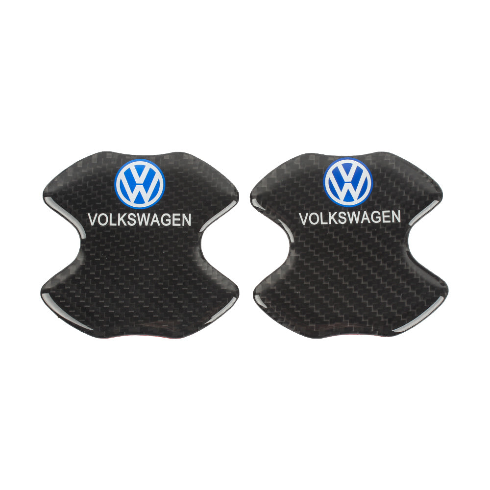 BRAND NEW UNIVERSAL 2PCS VOLKSWAGEN REAL CARBON FIBER ANTI-SCRATCH DOOR HANDLE PROTECTOR