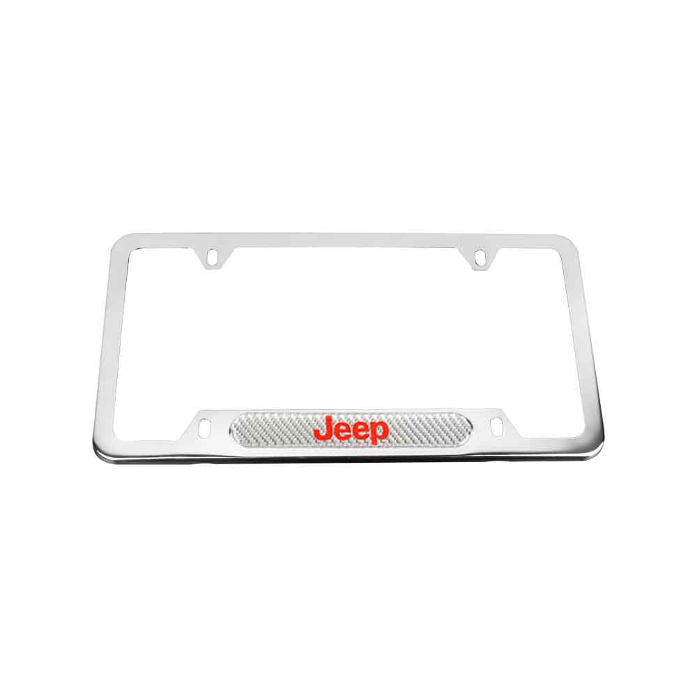 Brand New Universal 1PCS JEEP Chrome Metal License Plate Frame