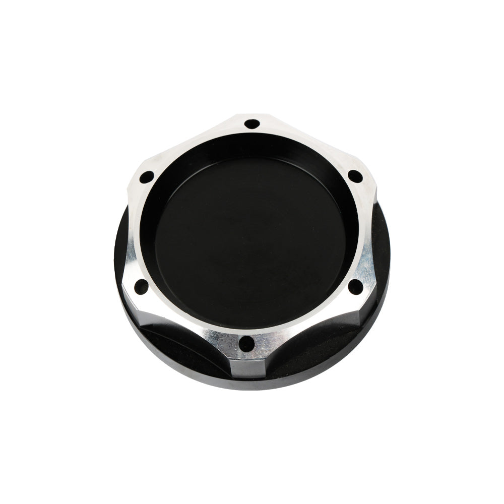 Brand New Nissan Black Engine Oil Cap With Real Carbon Fiber Black Domo Sticker Emblem