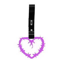 Load image into Gallery viewer, Brand New Barbed Wire Heart Purple JDM TSURIKAWA Ring Subway Train Bus Handle Black Strap Charm Drift