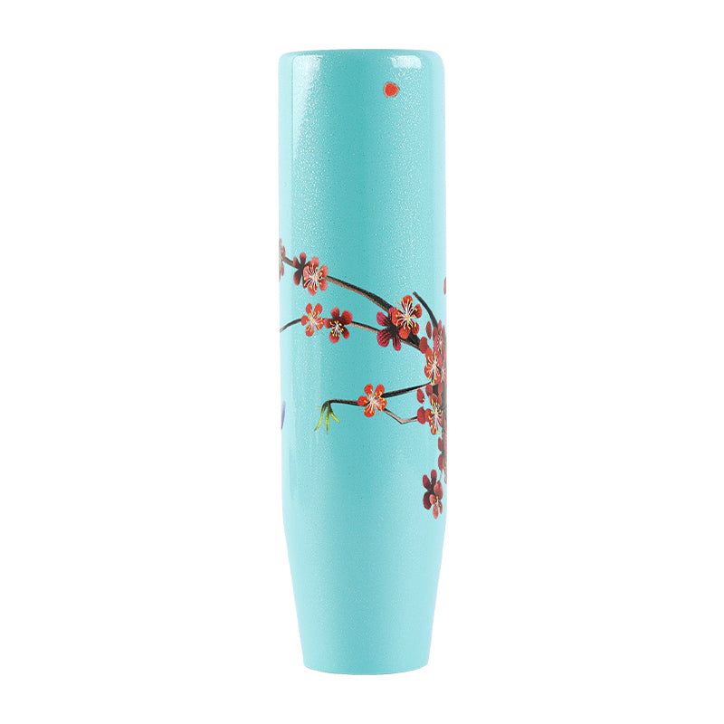 Brand New Universal 15CM Sakura Flowers Pearl Teal Long Stick Manual Car Gear Shift Knob Shifter M8 M10 M12