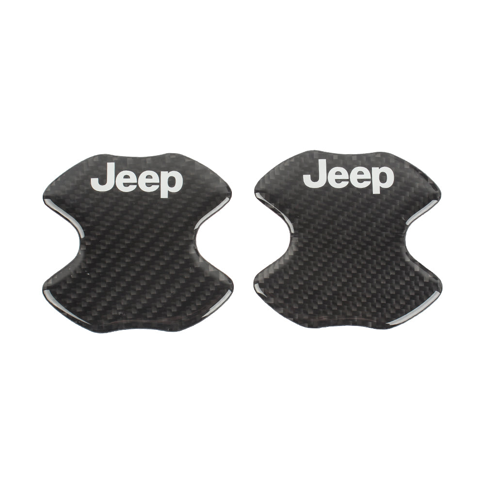 BRAND NEW UNIVERSAL 2PCS JEEP REAL CARBON FIBER ANTI-SCRATCH DOOR HANDLE PROTECTOR