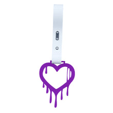 Load image into Gallery viewer, Brand New Drip Heart Purple JDM TSURIKAWA Ring Subway Train Bus Handle White Strap Charm Drift