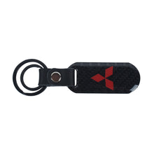 Load image into Gallery viewer, Brand New Universal 100% Real Carbon Fiber Keychain Key Ring For Mitsubishi