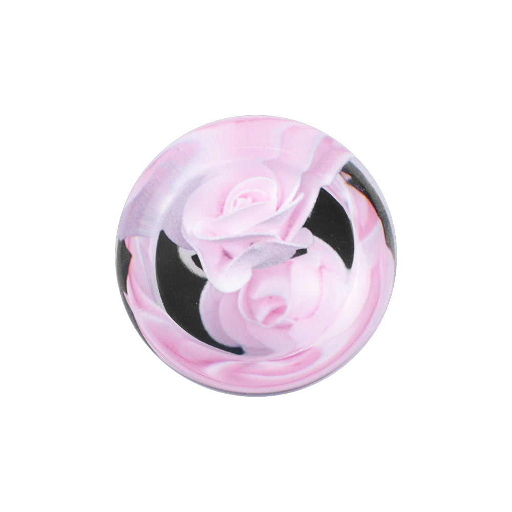 Brand New 1PCS Universal 15CM JDM Clear Pink Rose Flowers Manual Car Black Base Racing Stick Shift Knob M8 M10 M12