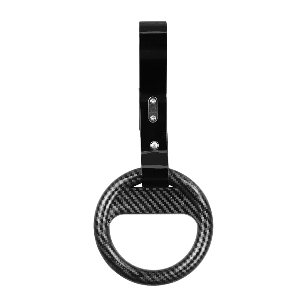 Brand New Universal Carbon Fiber Round Black Strap JDM TSURIKAWA Ring Subway Train Bus Handle Strap Charm Drift