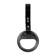 Load image into Gallery viewer, Brand New Universal Carbon Fiber Round Black Strap JDM TSURIKAWA Ring Subway Train Bus Handle Strap Charm Drift