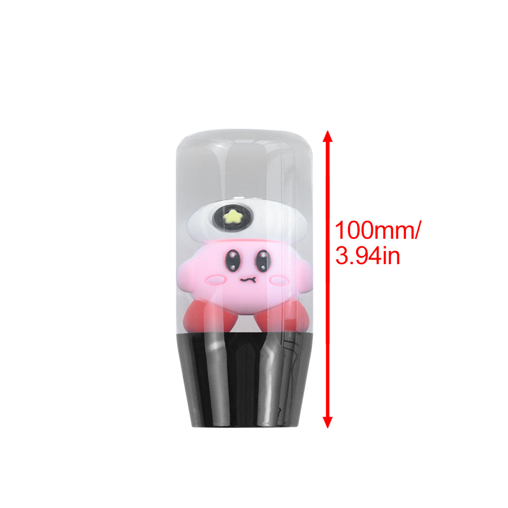 Brand New 1PCS Universal 10CM JDM Clear Kirby Manual Car Black Base Racing Stick Shift Knob M8 M10 M12