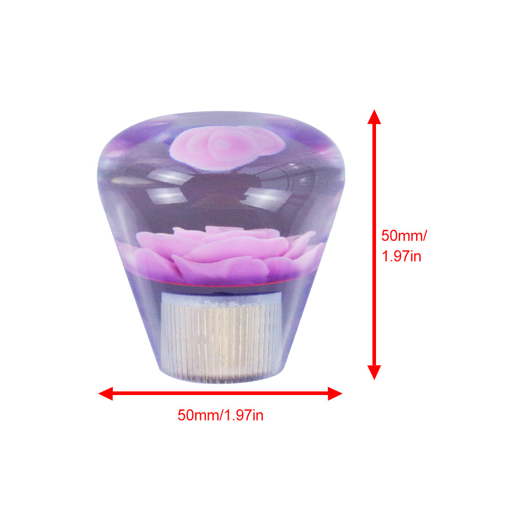 BRAND NEW JDM 50MM Universal Diamond Flower Purple Crystal Manual Gear Stick Shift Knob Shifter M8 M10 M12