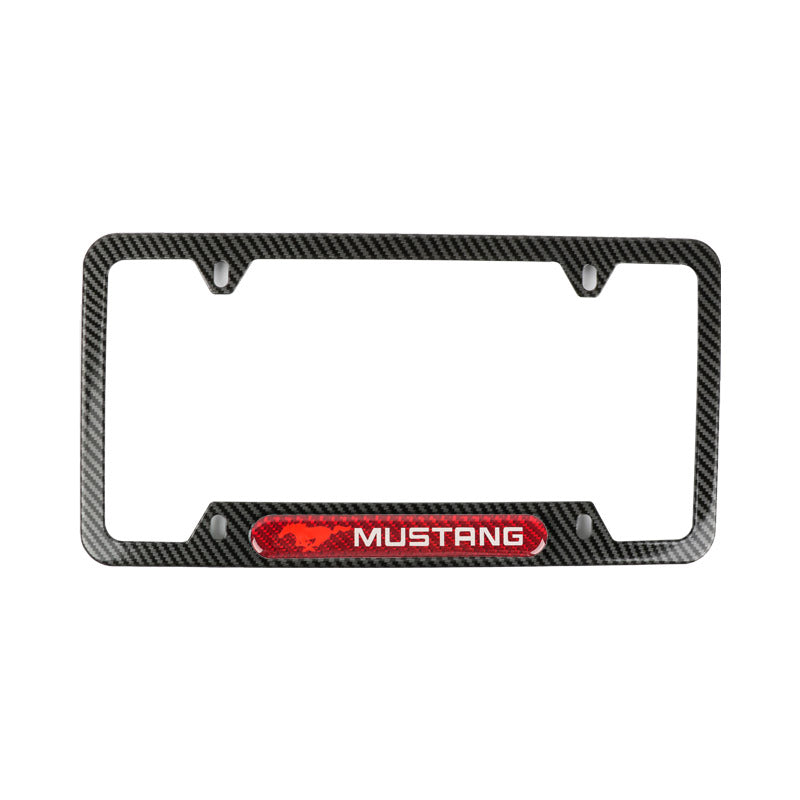 Brand New Universal 1PCS Ford Mustang Carbon Fiber Look Metal License Plate Frame