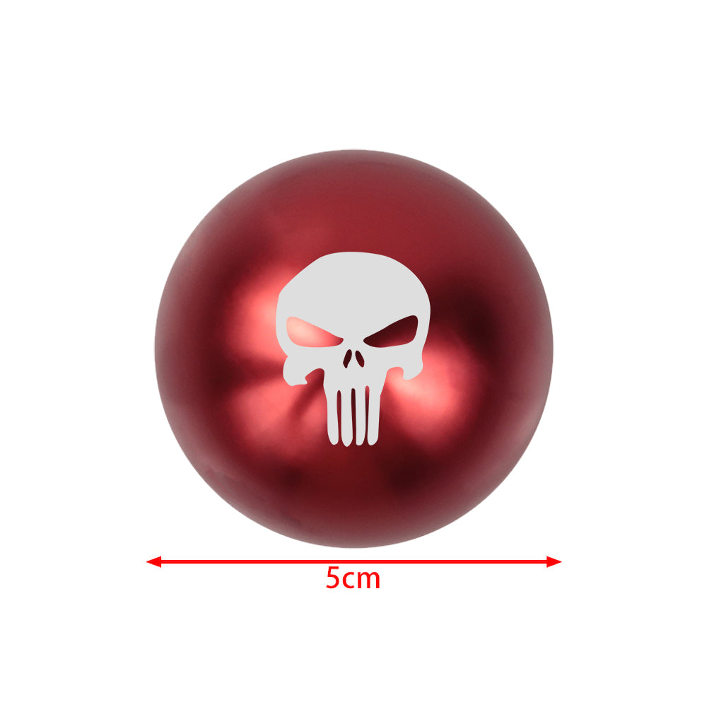 BRAND NEW UNIVERSAL JDM THE PUNISHER Aluminum Red Round Ball Manual Gear Stick Shift Knob M8 M10 M12