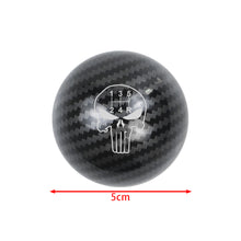 Load image into Gallery viewer, BRAND NEW UNIVERSAL JDM THE PUNISHER 5 SPEED Aluminum Carbon Fiber Style Round Ball Manual Gear Stick Shift Knob M8 M10 M12