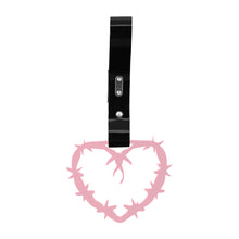 Load image into Gallery viewer, Brand New Barbed Wire Heart Pink JDM TSURIKAWA Ring Subway Train Bus Handle Black Strap Charm Drift