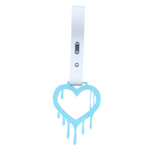 Load image into Gallery viewer, Brand New Drip Heart Teal JDM TSURIKAWA Ring Subway Train Bus Handle White Strap Charm Drift