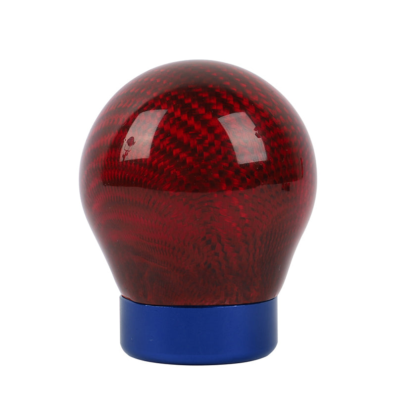 Brand New Universal Real Carbon Fiber Red Round Ball Manual Car Racing Gear Shift Knob Shifter M12 M10 M8