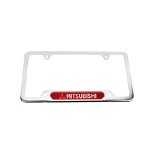 Load image into Gallery viewer, Brand New Universal 2PCS MITSUBISHI Chrome Metal License Plate Frame