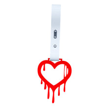 Load image into Gallery viewer, Brand New Drip Heart Red JDM TSURIKAWA Ring Subway Train Bus Handle White Strap Charm Drift