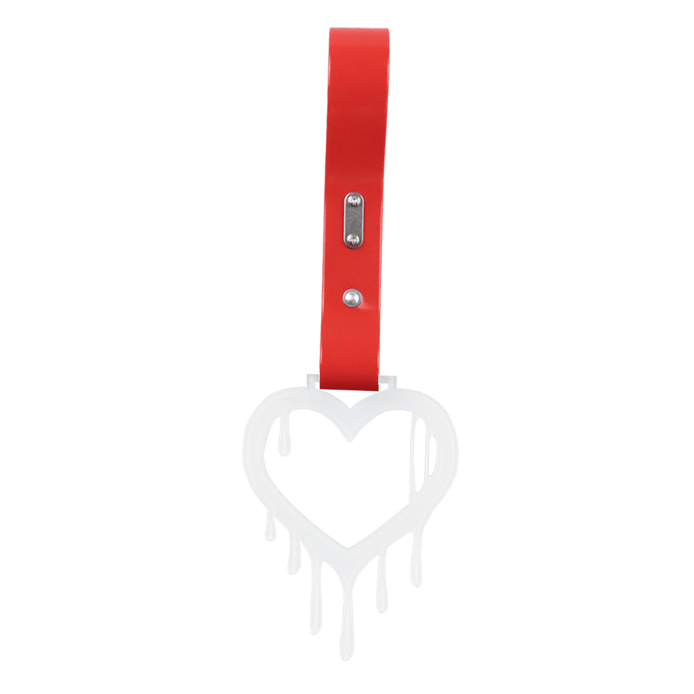 Brand New Drip Heart White JDM TSURIKAWA Ring Subway Train Bus Handle Red Strap Charm Drift