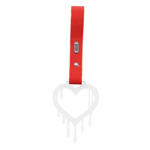 Load image into Gallery viewer, Brand New Drip Heart White JDM TSURIKAWA Ring Subway Train Bus Handle Red Strap Charm Drift