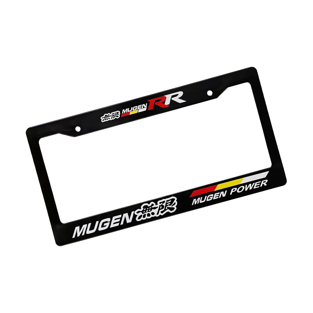 Brand New Universal 2PCS MUGEN RR ABS Plastic Black License Plate Frame Cover