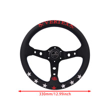 Load image into Gallery viewer, Brand New 330mm 13&quot; Vertex Leather Deep Dish Steering Wheel OMP MOMO Racing Red/ Blue Stitch