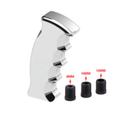 Brand New Universal Silver Aluminum Slotted Pistol Grip Handle Manual Gear Shift Knob Shifter M8 M10 M12