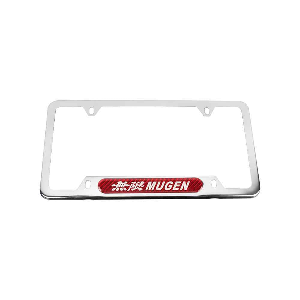 Brand New Universal 1PCS MUGEN Chrome Metal License Plate Frame