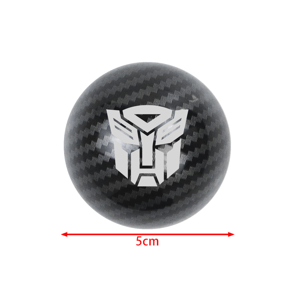 BRAND NEW UNIVERSAL JDM AUTOBOT TRANSFORMERS Aluminum Carbon Fiber Style Round Ball Manual Gear Stick Shift Knob M8 M10 M12