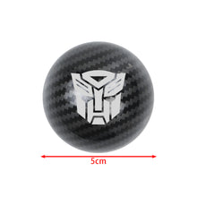 Load image into Gallery viewer, BRAND NEW UNIVERSAL JDM AUTOBOT TRANSFORMERS Aluminum Carbon Fiber Style Round Ball Manual Gear Stick Shift Knob M8 M10 M12