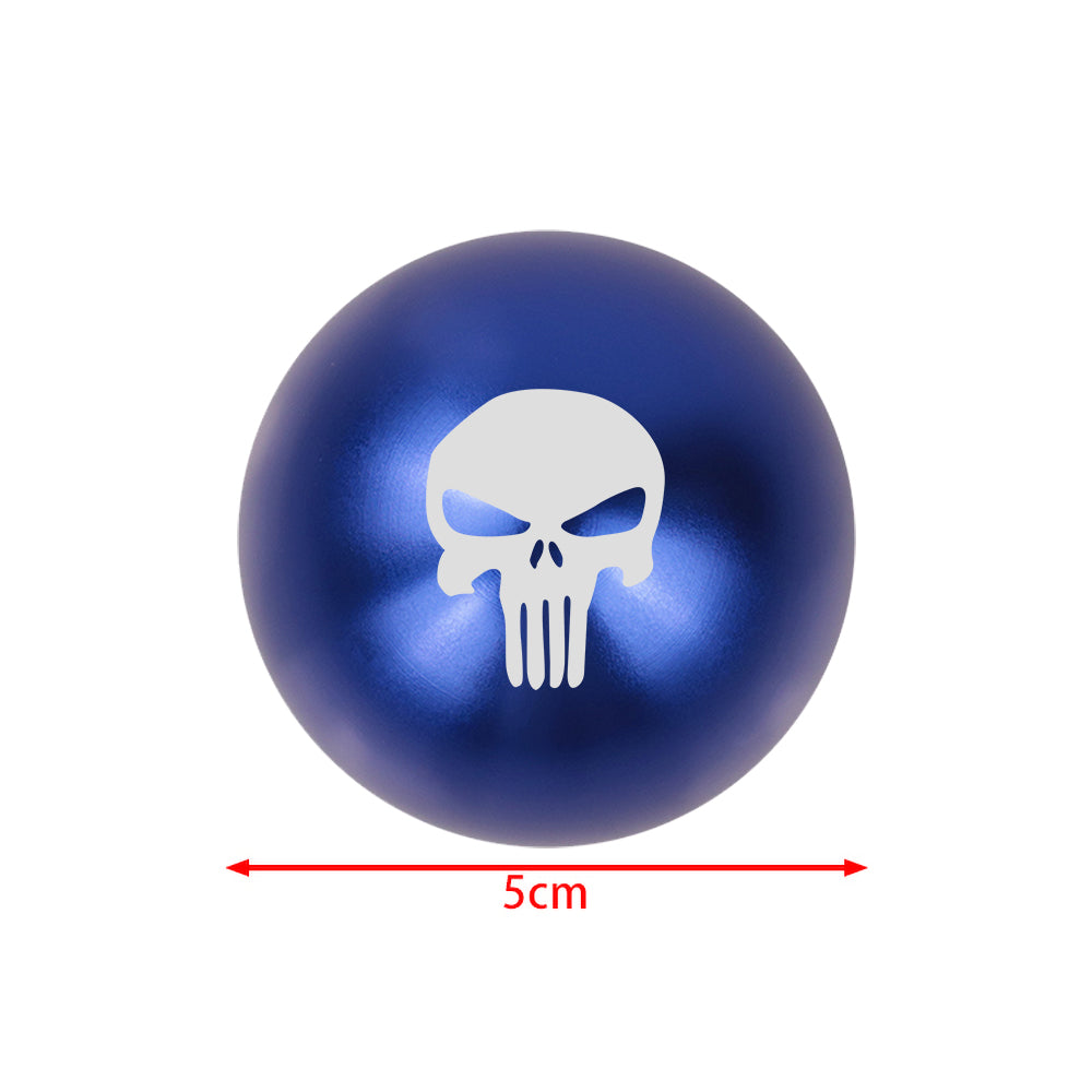 BRAND NEW UNIVERSAL JDM THE PUNISHER Aluminum Blue Round Ball Manual Gear Stick Shift Knob M8 M10 M12