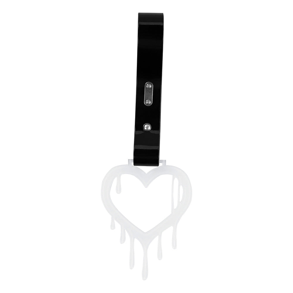 Brand New Drip Heart White JDM TSURIKAWA Ring Subway Train Bus Handle Black Strap Charm Drift