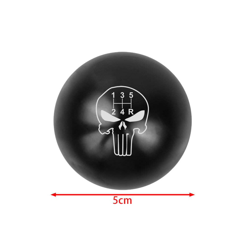 BRAND NEW UNIVERSAL JDM THE PUNISHER 5 SPEED Aluminum Black Round Ball Manual Gear Stick Shift Knob M8 M10 M12