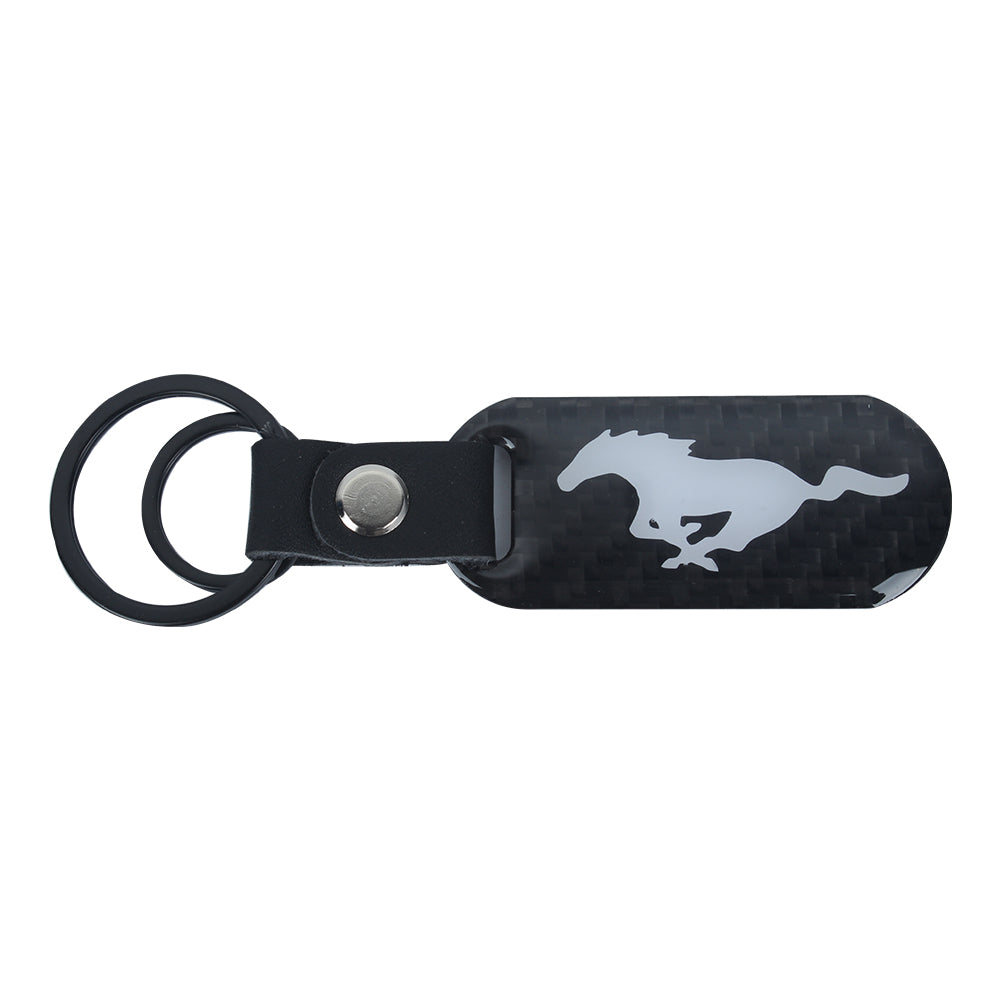 Brand New Universal 100% Real Carbon Fiber Keychain Key Ring For Mustang