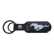 Load image into Gallery viewer, Brand New Universal 100% Real Carbon Fiber Keychain Key Ring For Mustang