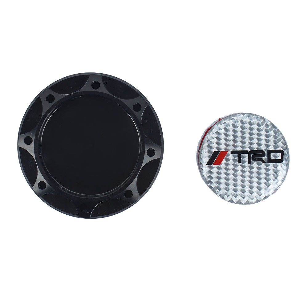 Brand New Toyota TRD Real Carbon Fiber Sticker ALUMNIUM Black Billet Engine Oil FILLER Cap