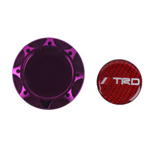 Load image into Gallery viewer, Brand New Toyota TRD Real Carbon Fiber Sticker ALUMNIUM Purple Billet Engine Oil FILLER Cap Toyota