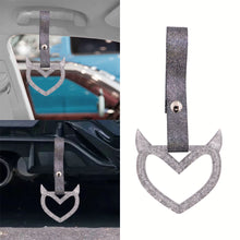 Load image into Gallery viewer, Brand New Devil Demon Heart Silver Glitter JDM TSURIKAWA Ring Subway Train Bus Handle Strap Charm Drift