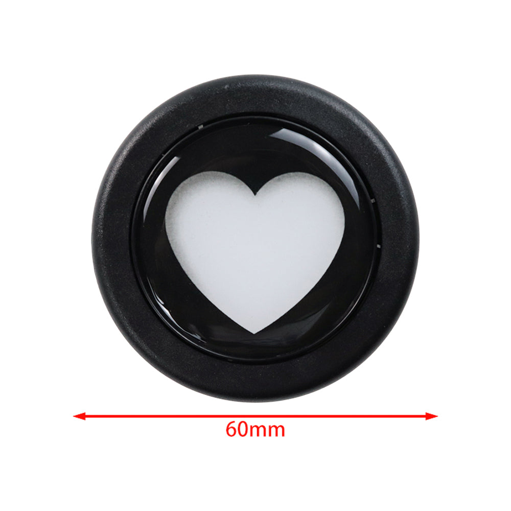 Brand New Universal Black Heart Shape Car Horn Button Black Steering Wheel Center Cap