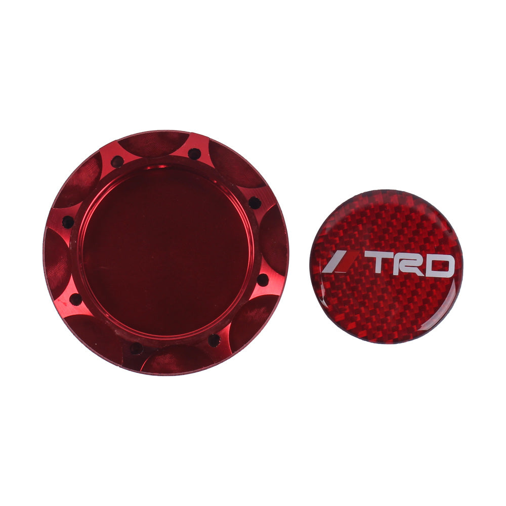 Brand New Toyota TRD Real Carbon Fiber Sticker ALUMNIUM Red Billet Engine Oil FILLER Cap