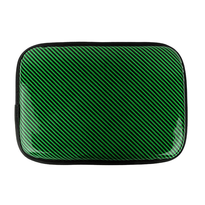 BRAND NEW UNIVERSAL CARBON FIBER GREEN Car Center Console Armrest Cushion Mat Pad Cover