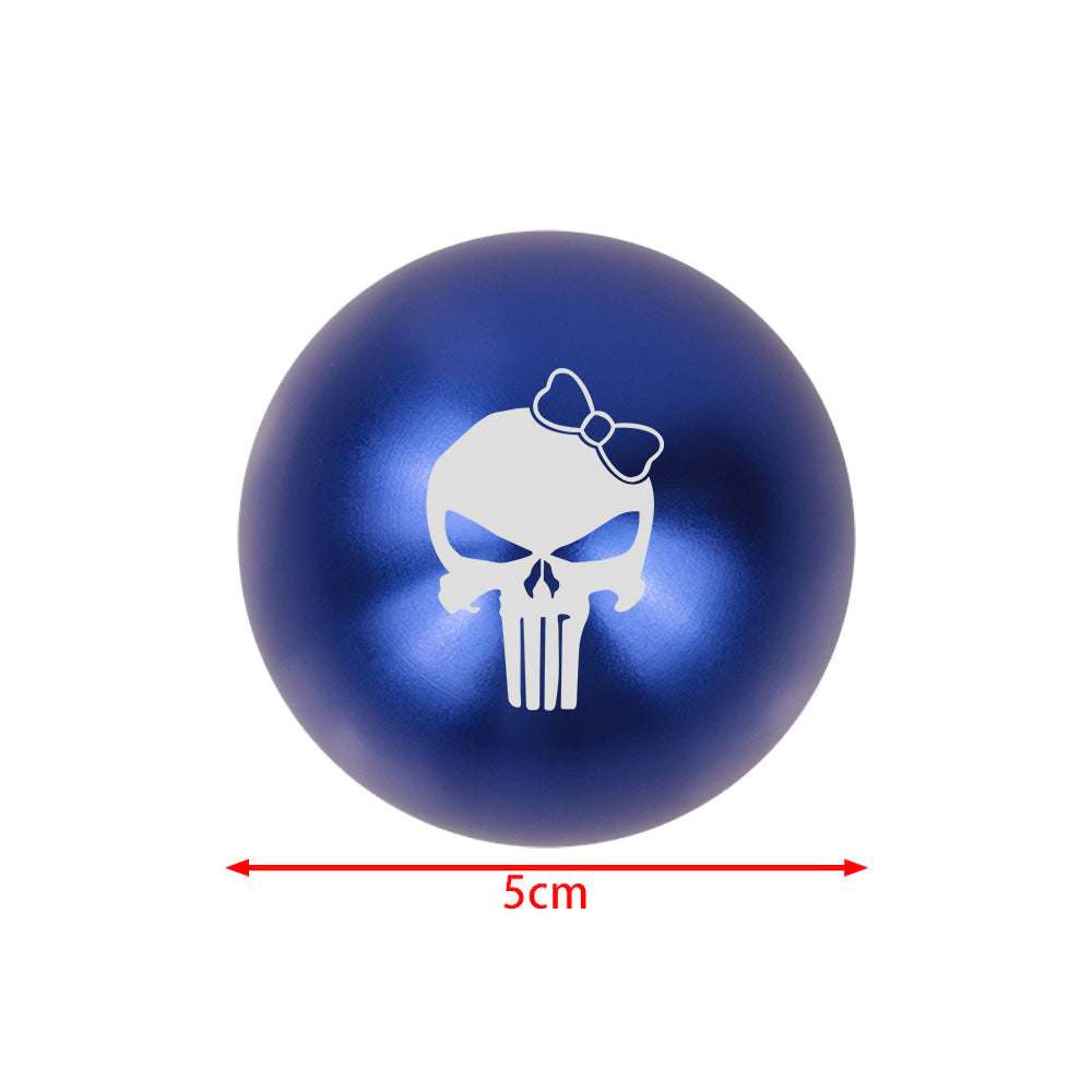 BRAND NEW UNIVERSAL JDM THE PUNISHER CHIC GIRL Aluminum Blue Round Ball Manual Gear Stick Shift Knob M8 M10 M12