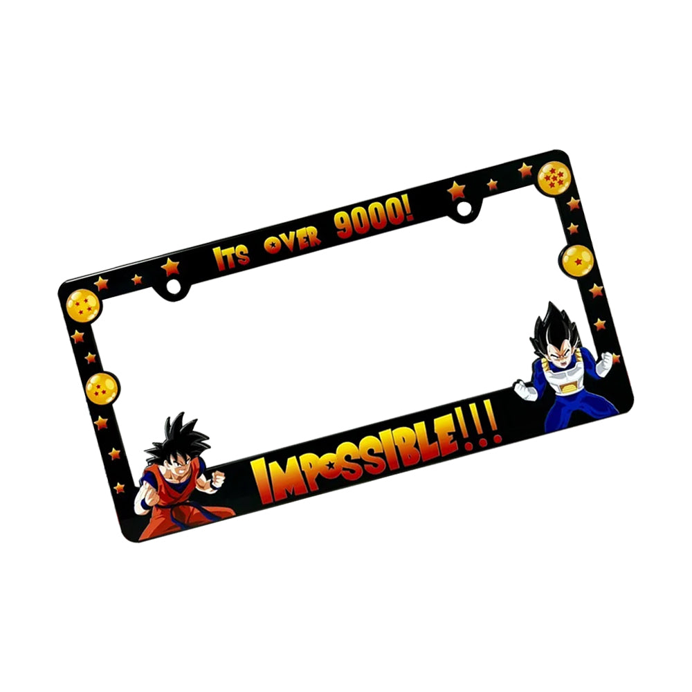 Brand New Universal 2PCS Anime Dragon Ball Z ABS Plastic Black License Plate Frame