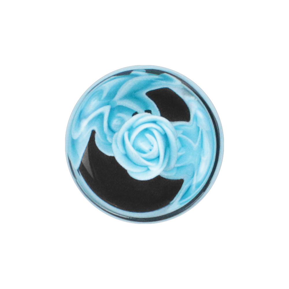 Brand New 1PCS Universal 15CM JDM Clear Teal Rose Flowers Manual Car Black Base Racing Stick Shift Knob M8 M10 M12