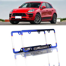 Load image into Gallery viewer, Brand New Universal 1PCS Porsche Macan Burnt Blue Metal License Plate Frame