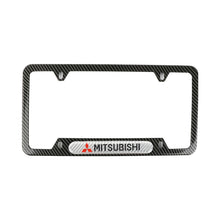 Load image into Gallery viewer, Brand New Universal 1PCS MITSUBISHI Carbon Fiber Look Metal License Plate Frame