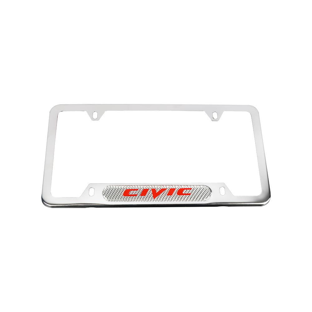 Brand New Universal 1PCS HONDA CIVIC Chrome Metal License Plate Frame