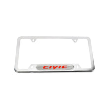 Load image into Gallery viewer, Brand New Universal 1PCS HONDA CIVIC Chrome Metal License Plate Frame