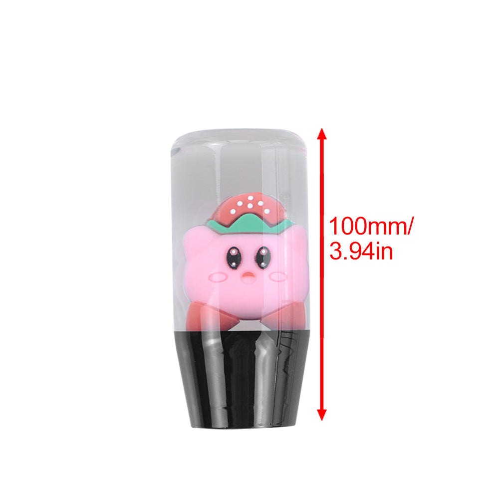 Brand New 1PCS Universal 10CM JDM Clear Kirby Manual Car Black Base Racing Stick Shift Knob M8 M10 M12